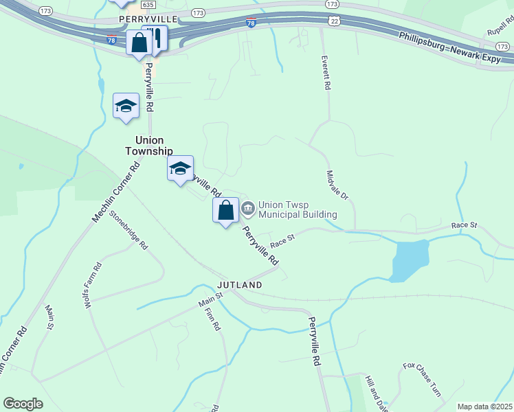 map of restaurants, bars, coffee shops, grocery stores, and more near 140 Perryville Road in Hampton