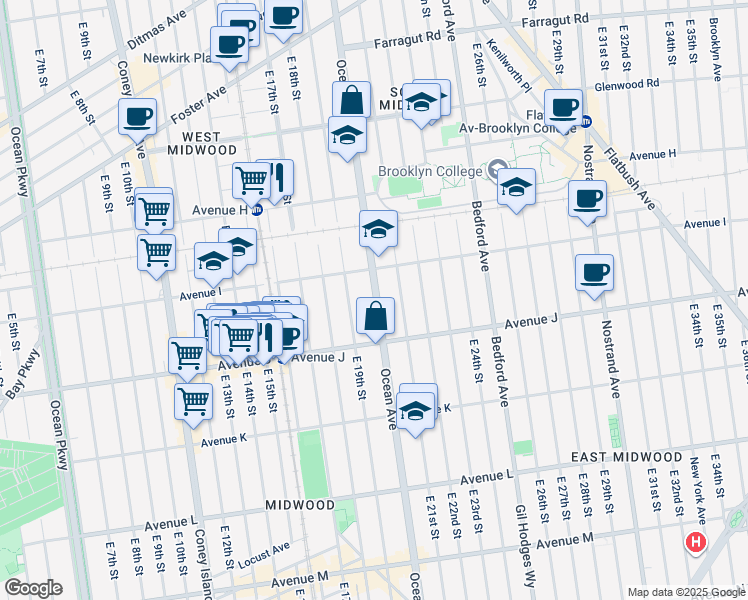 map of restaurants, bars, coffee shops, grocery stores, and more near in Brooklyn