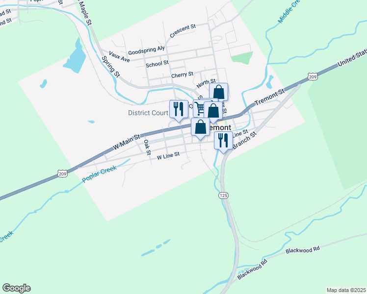 map of restaurants, bars, coffee shops, grocery stores, and more near 11 West Laurel Street in Tremont