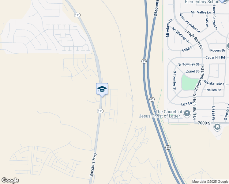 map of restaurants, bars, coffee shops, grocery stores, and more near 6818 South Clever Peak Lane in West Jordan
