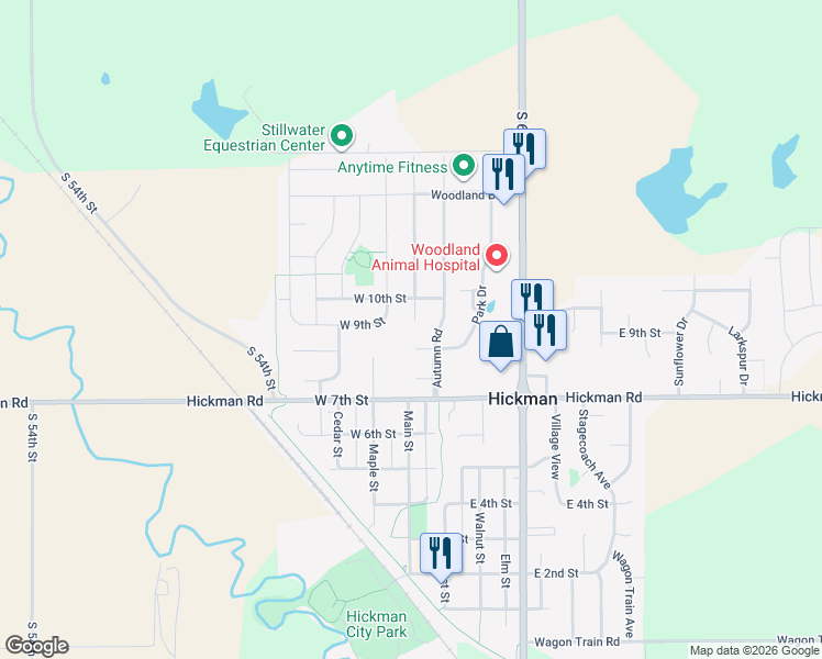 map of restaurants, bars, coffee shops, grocery stores, and more near 904 Ridge Road Place in Hickman