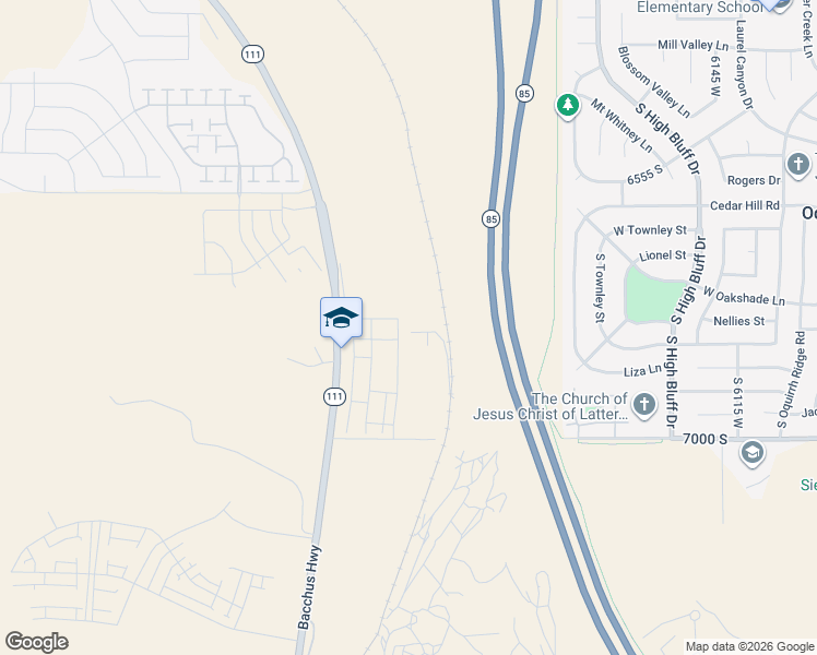 map of restaurants, bars, coffee shops, grocery stores, and more near 6816 South Mount Berry Road in West Jordan