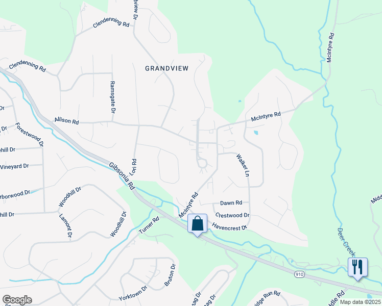 map of restaurants, bars, coffee shops, grocery stores, and more near 112 Canter Lane in Gibsonia