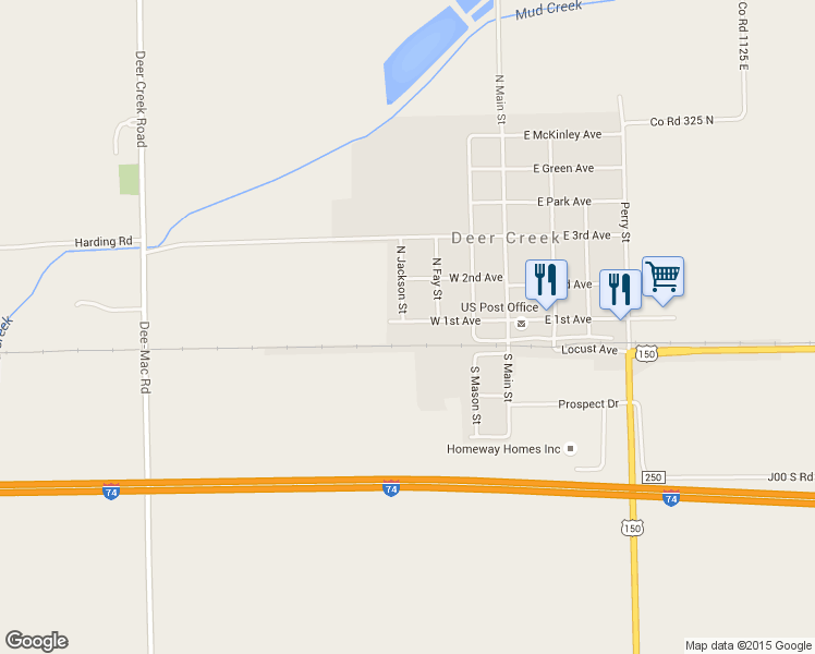 map of restaurants, bars, coffee shops, grocery stores, and more near 407 West 1st Avenue in Deer Creek