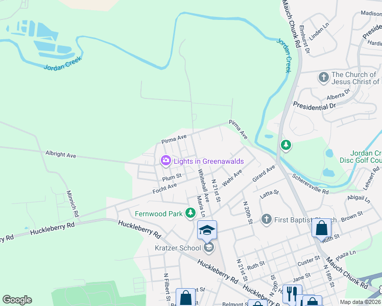 map of restaurants, bars, coffee shops, grocery stores, and more near 2064 Grape Street in Allentown