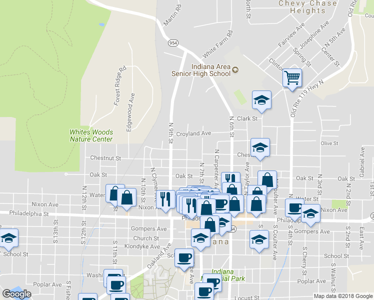 map of restaurants, bars, coffee shops, grocery stores, and more near 824 Stannard Avenue in Indiana