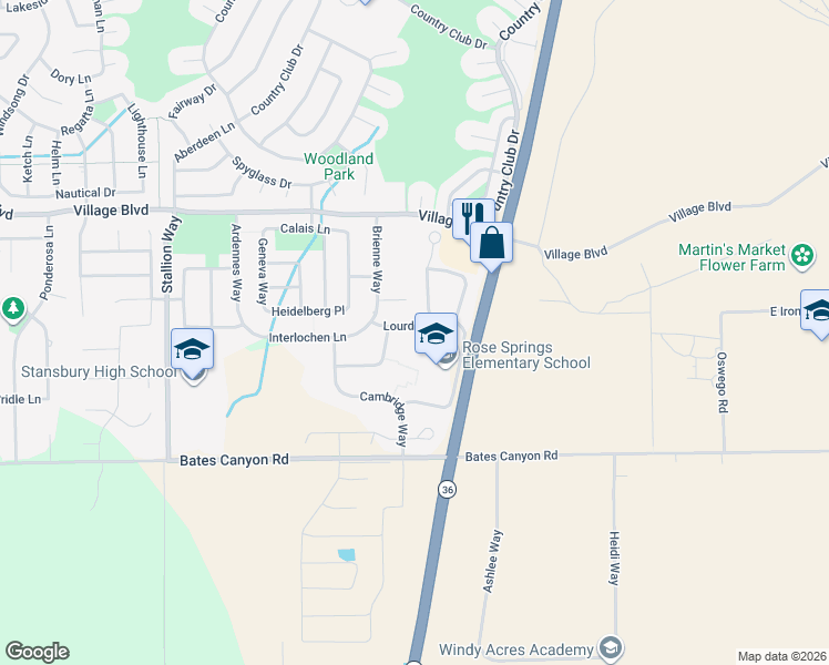 map of restaurants, bars, coffee shops, grocery stores, and more near 410 Lourdes Lane in Erda