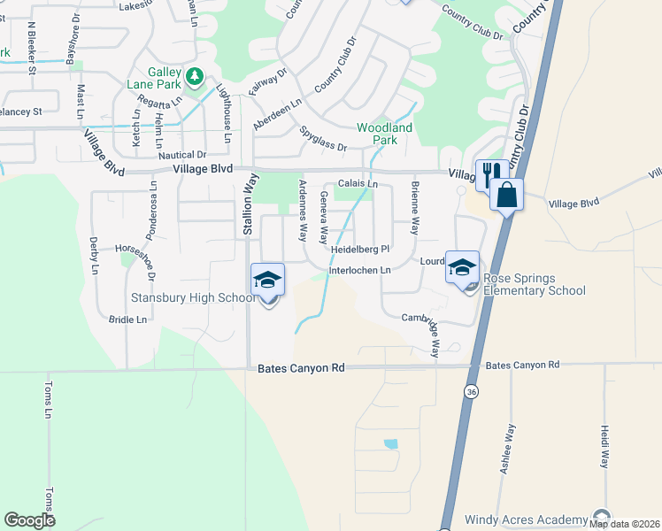 map of restaurants, bars, coffee shops, grocery stores, and more near 185 Interlochen Lane in Erda