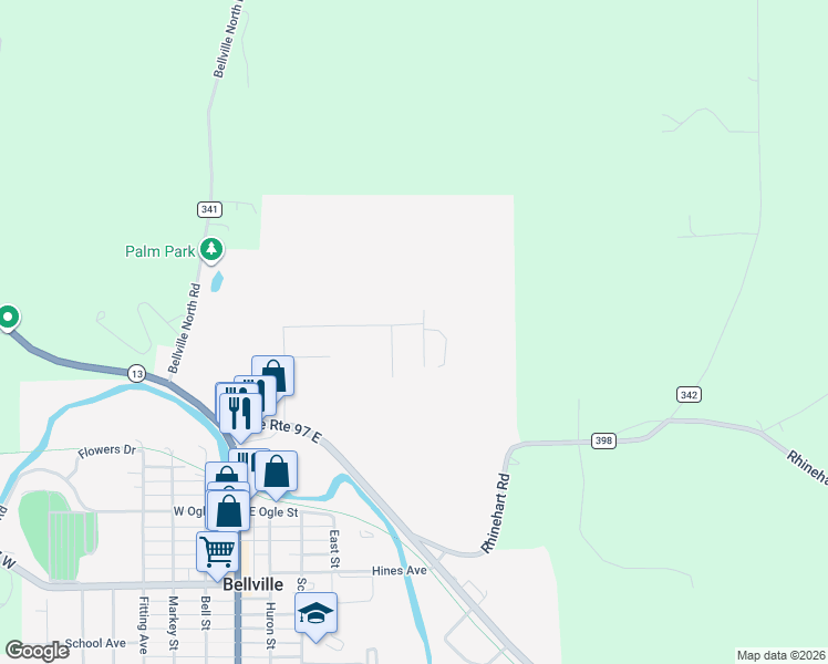 map of restaurants, bars, coffee shops, grocery stores, and more near 119 Yorkshire Road in Bellville