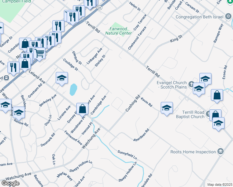 map of restaurants, bars, coffee shops, grocery stores, and more near 921 Post Dr in Plainfield