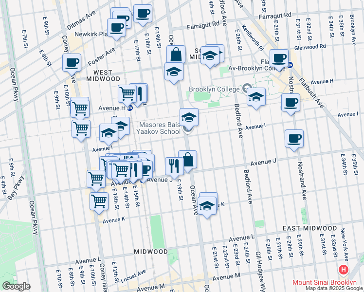 map of restaurants, bars, coffee shops, grocery stores, and more near in Brooklyn