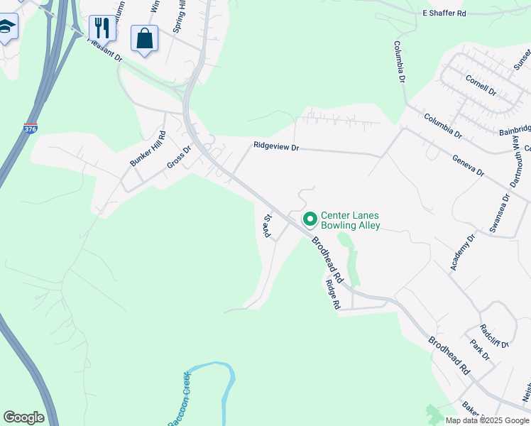 map of restaurants, bars, coffee shops, grocery stores, and more near 702 Pine Street in Aliquippa