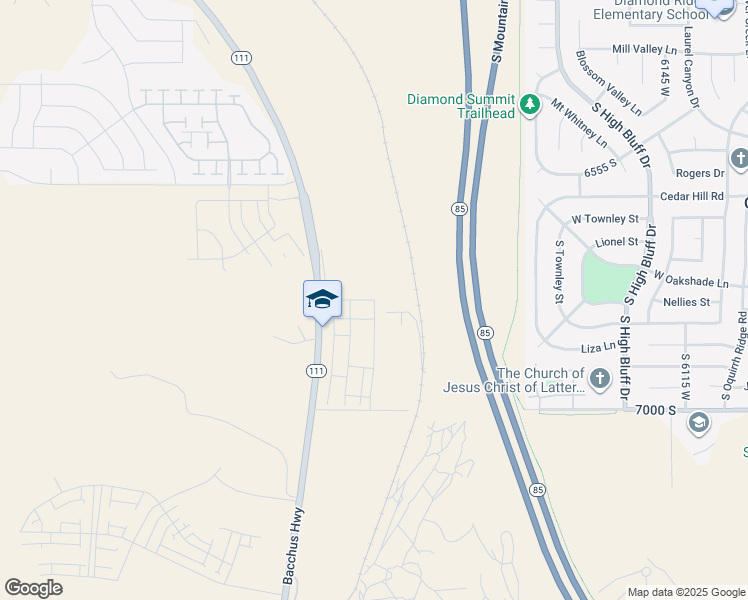 map of restaurants, bars, coffee shops, grocery stores, and more near Clever Peak Way in Salt Lake County