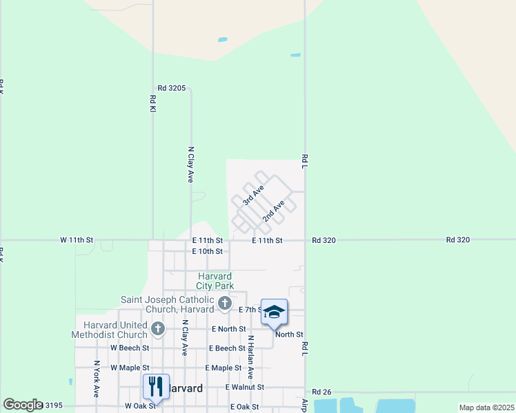 map of restaurants, bars, coffee shops, grocery stores, and more near 213 Olive Street in Harvard