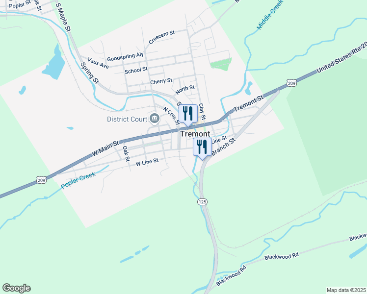 map of restaurants, bars, coffee shops, grocery stores, and more near 39 South Crescent Street in Tremont