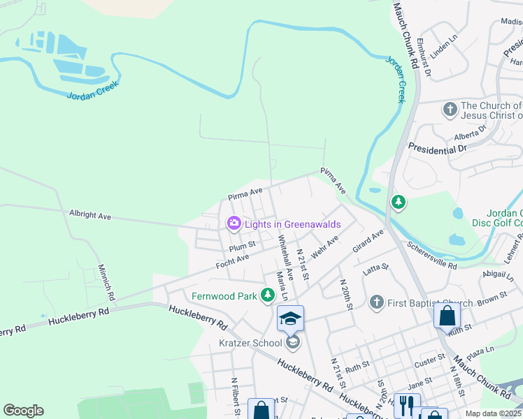 map of restaurants, bars, coffee shops, grocery stores, and more near 2064 Grape Street in Allentown