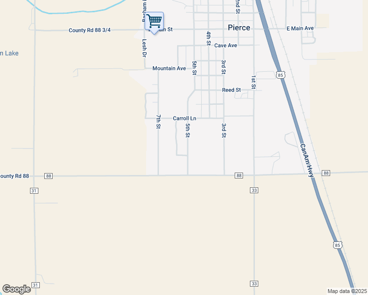 map of restaurants, bars, coffee shops, grocery stores, and more near 1219 5th Street in Pierce