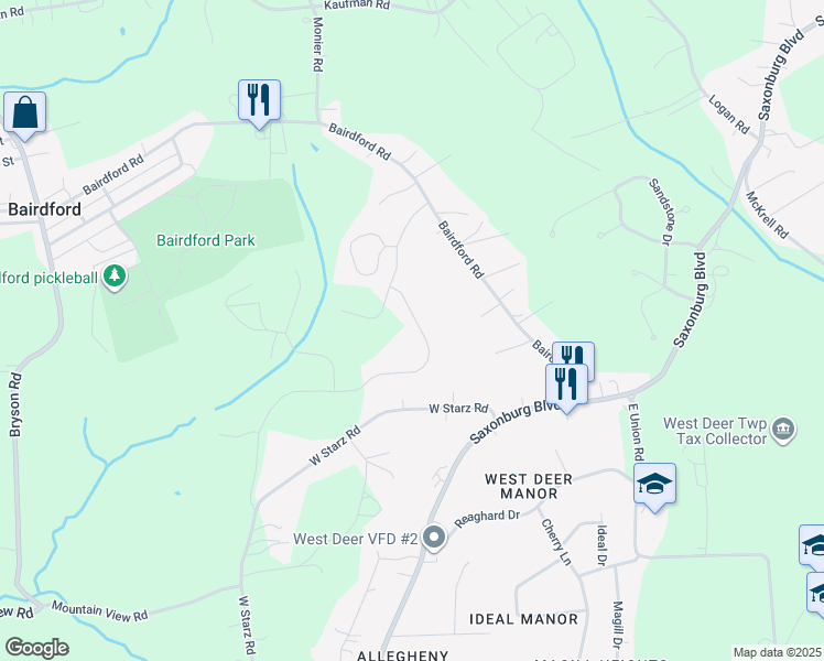 map of restaurants, bars, coffee shops, grocery stores, and more near 890 Ashley Road in Gibsonia