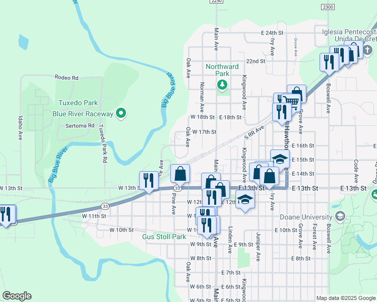 map of restaurants, bars, coffee shops, grocery stores, and more near in Crete