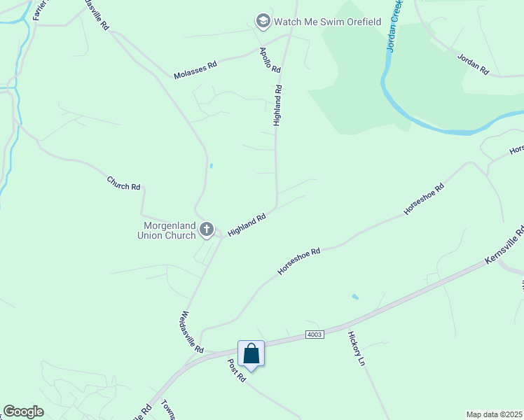 map of restaurants, bars, coffee shops, grocery stores, and more near 3172 Highland Road in Lehigh County
