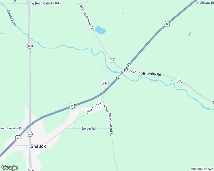map of restaurants, bars, coffee shops, grocery stores, and more near 7737 County Road 242 in Bellville