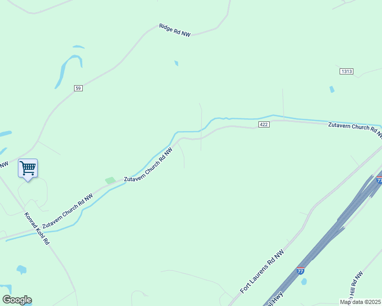 map of restaurants, bars, coffee shops, grocery stores, and more near 1327 Zutavern Church Road Northwest in Bolivar