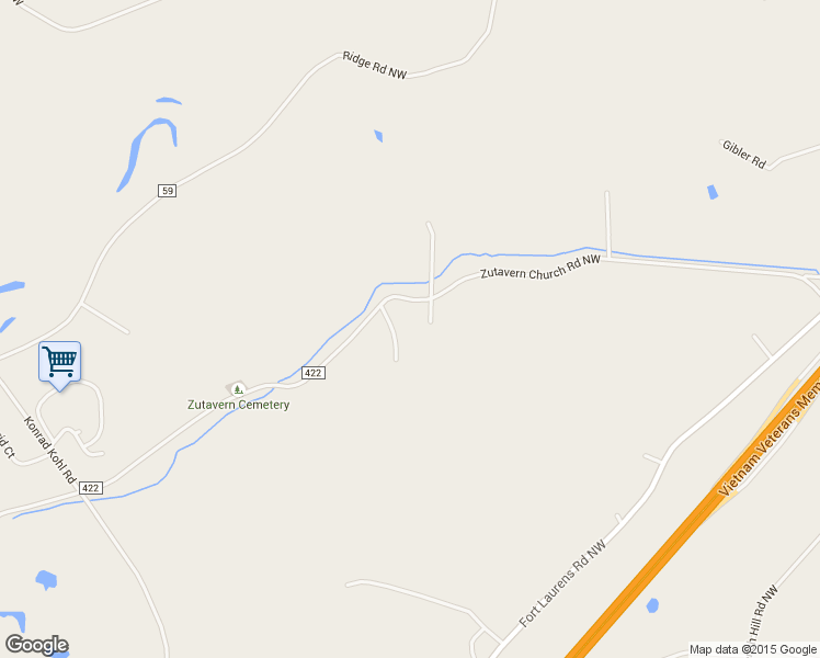map of restaurants, bars, coffee shops, grocery stores, and more near 1327 Zutavern Church Road Northwest in Bolivar
