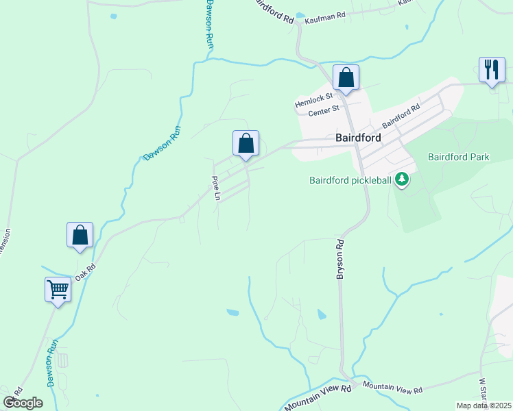map of restaurants, bars, coffee shops, grocery stores, and more near 151 Spruce Lane in Gibsonia