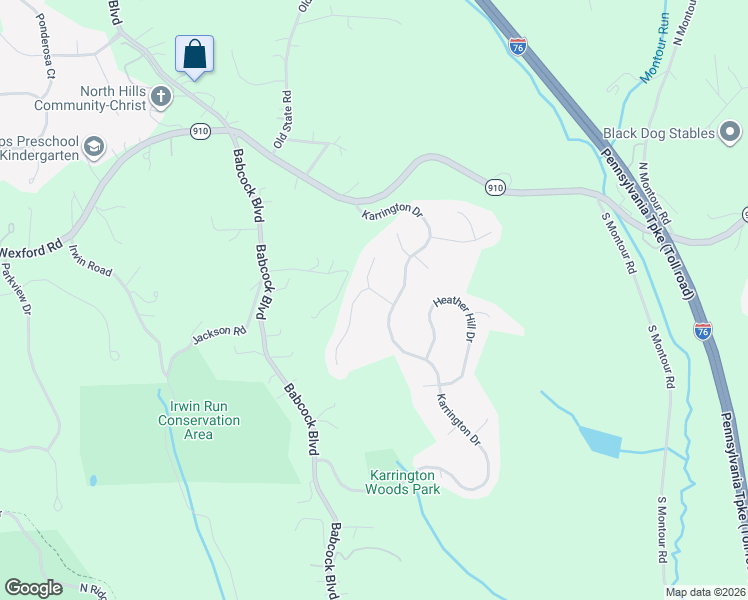 map of restaurants, bars, coffee shops, grocery stores, and more near 505 Colony Court in Gibsonia