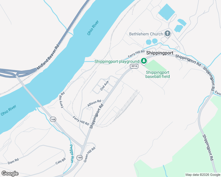 map of restaurants, bars, coffee shops, grocery stores, and more near 190 Kerona Road in Shippingport