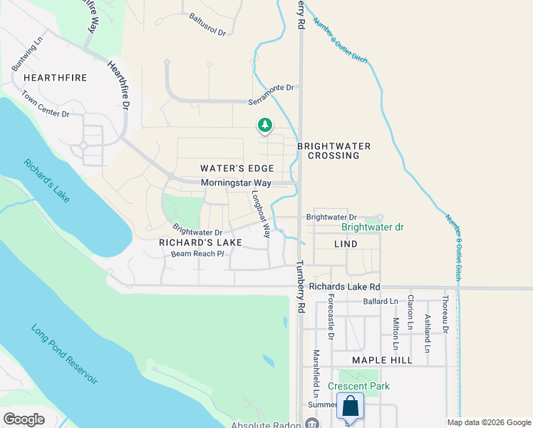 map of restaurants, bars, coffee shops, grocery stores, and more near 2002 Outrigger Way in Fort Collins