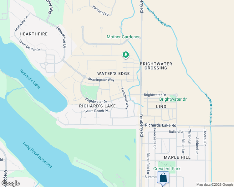 map of restaurants, bars, coffee shops, grocery stores, and more near 2815 Brightwater Court in Fort Collins