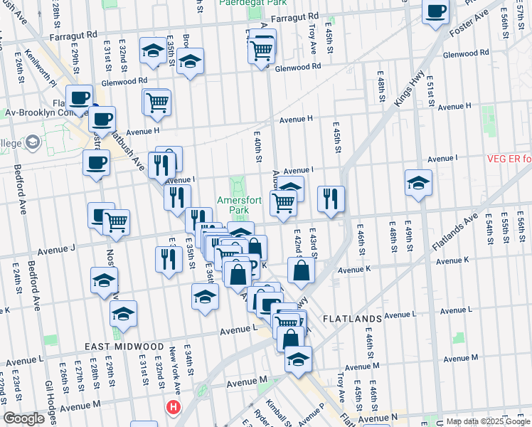 map of restaurants, bars, coffee shops, grocery stores, and more near in Brooklyn