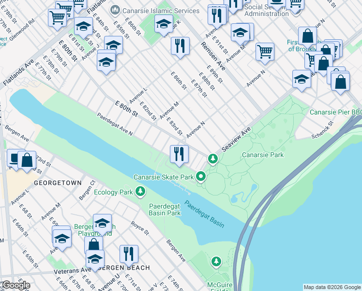 map of restaurants, bars, coffee shops, grocery stores, and more near in Brooklyn