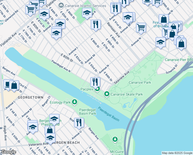 map of restaurants, bars, coffee shops, grocery stores, and more near in Brooklyn