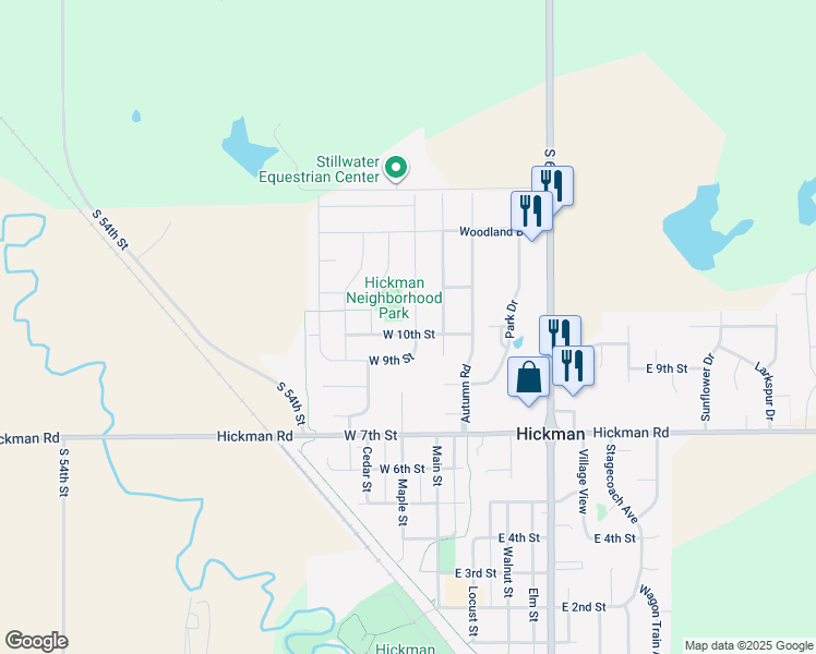 map of restaurants, bars, coffee shops, grocery stores, and more near 910 West 10th Street in Hickman
