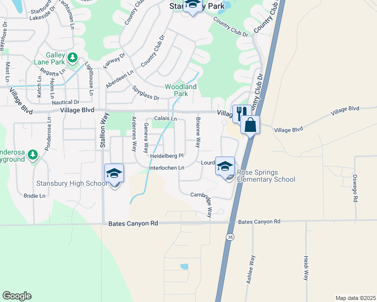 map of restaurants, bars, coffee shops, grocery stores, and more near 5454 Windsor Way in Stansbury Park
