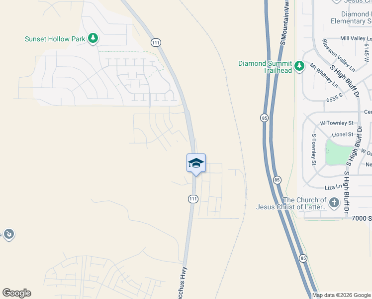 map of restaurants, bars, coffee shops, grocery stores, and more near 6761 South Glade Creek Drive in West Jordan