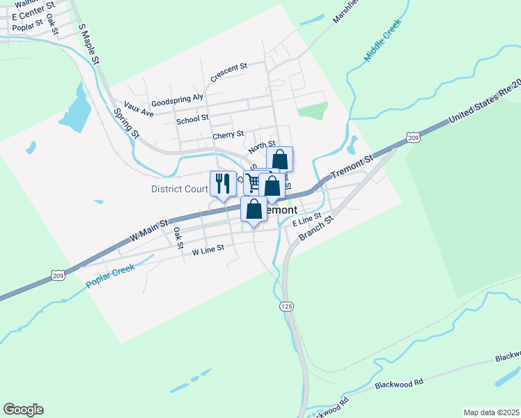 map of restaurants, bars, coffee shops, grocery stores, and more near 9 North Crescent Street in Tremont