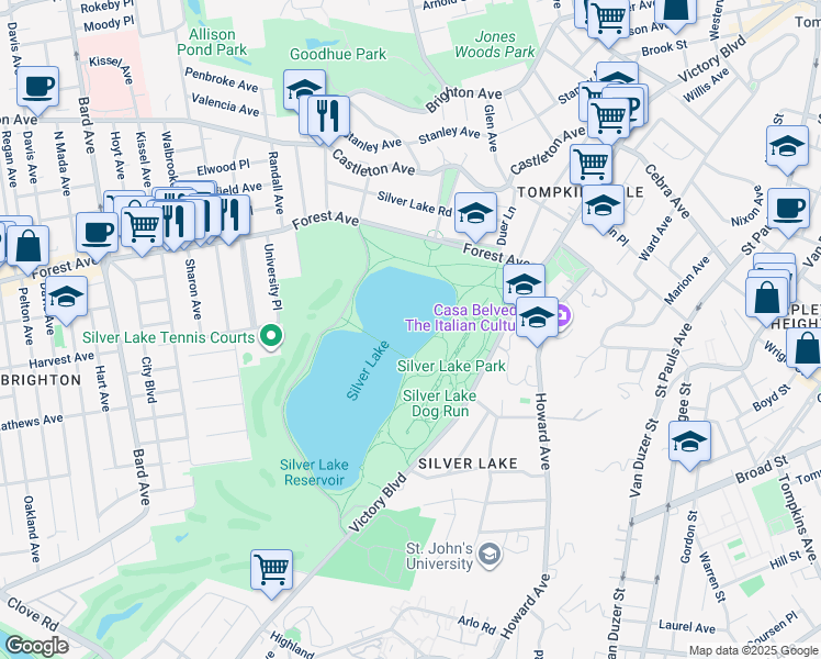 map of restaurants, bars, coffee shops, grocery stores, and more near in New York