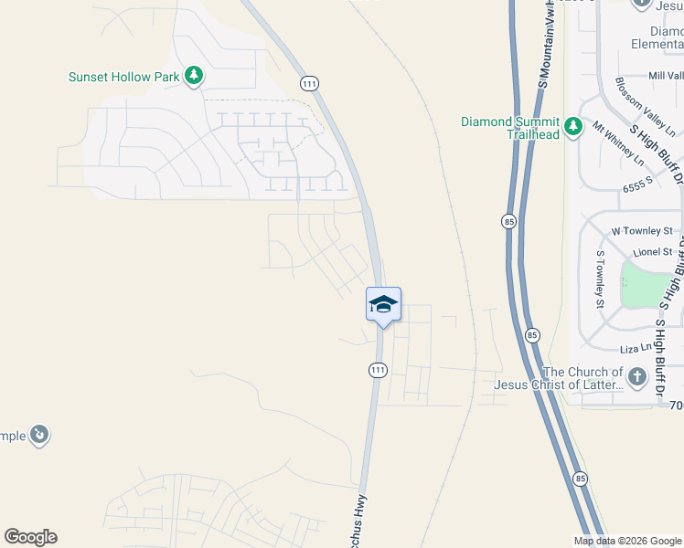map of restaurants, bars, coffee shops, grocery stores, and more near 6745 South Quarter Creek Drive in West Jordan