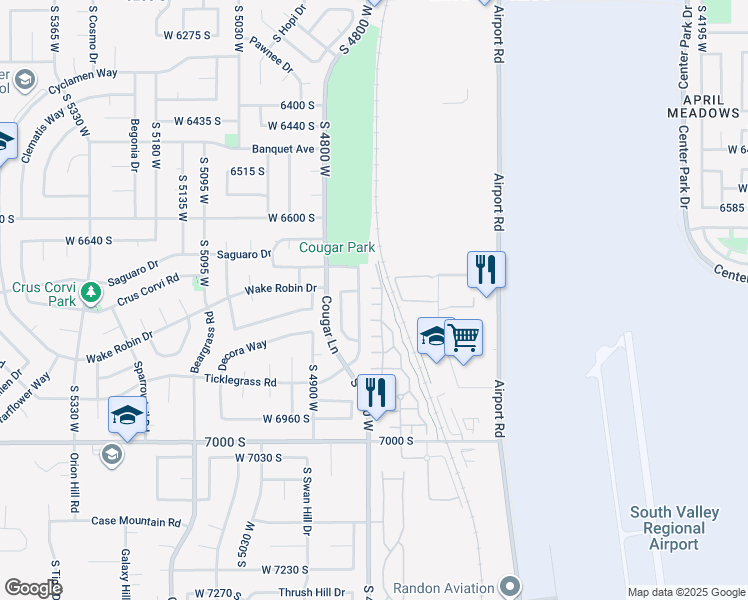 map of restaurants, bars, coffee shops, grocery stores, and more near 4790 Barletta Court in West Jordan