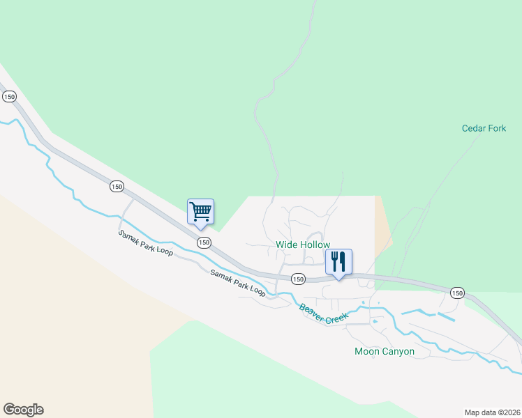 map of restaurants, bars, coffee shops, grocery stores, and more near 960 Wide Hollow Road in Kamas