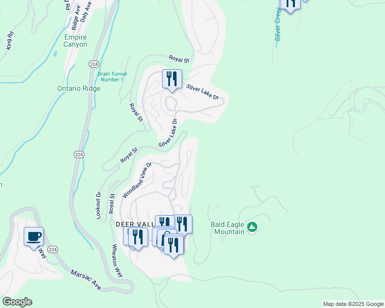 map of restaurants, bars, coffee shops, grocery stores, and more near 8200 Royal Street in Park City