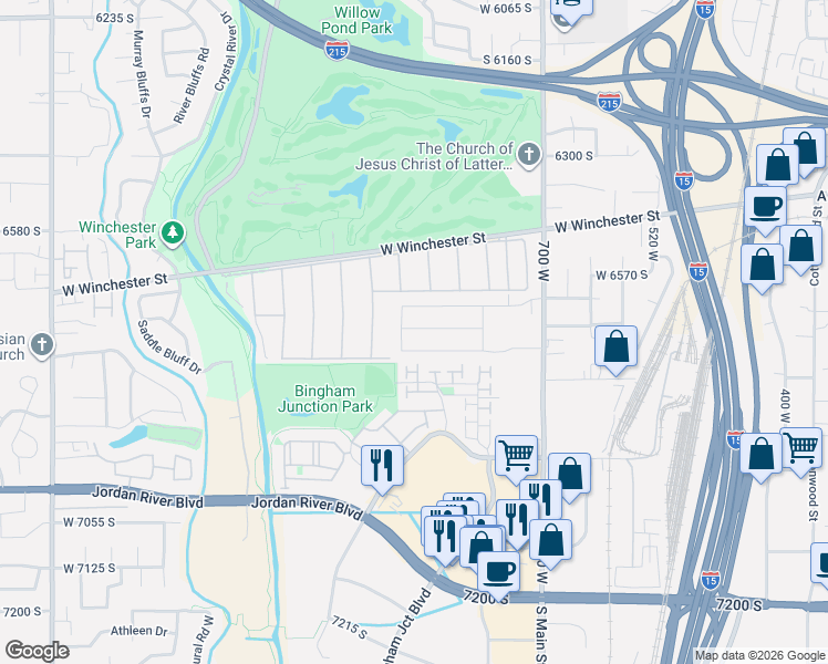 map of restaurants, bars, coffee shops, grocery stores, and more near 854 West Wickham Drive in Murray