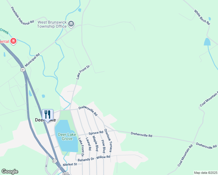 map of restaurants, bars, coffee shops, grocery stores, and more near 40 Locust Lane in Orwigsburg