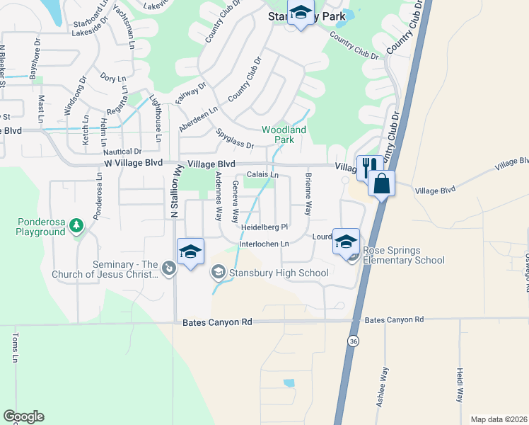 map of restaurants, bars, coffee shops, grocery stores, and more near 217 Cherbourg Lane in Erda