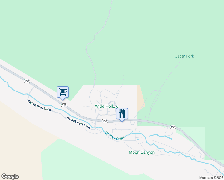 map of restaurants, bars, coffee shops, grocery stores, and more near 2431 Upper Ridge Road in Kamas