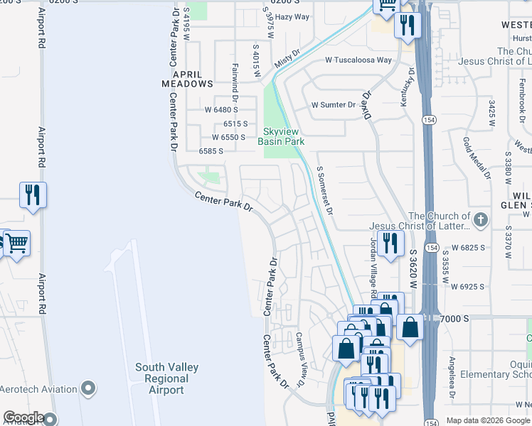 map of restaurants, bars, coffee shops, grocery stores, and more near 4023 Hollandia Lane in West Jordan