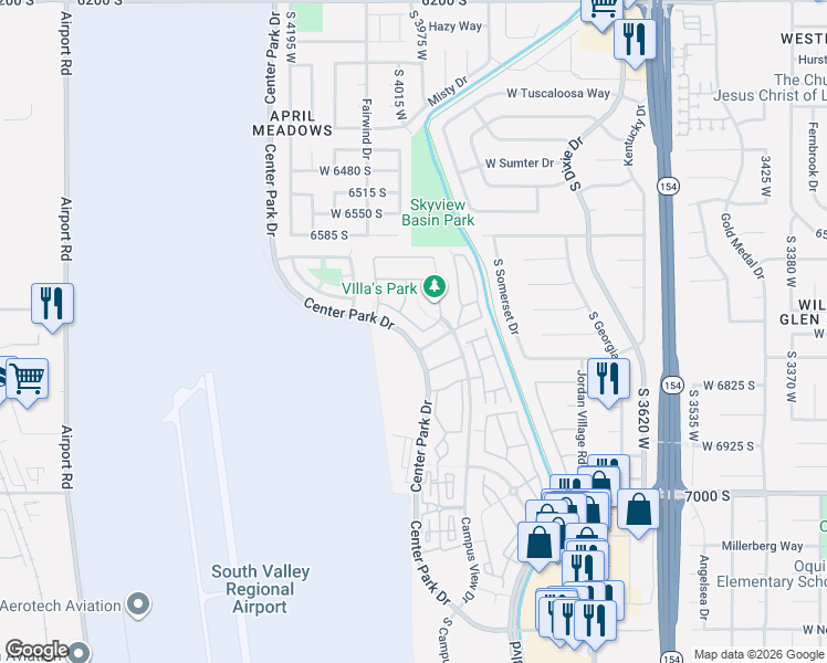 map of restaurants, bars, coffee shops, grocery stores, and more near 3991 Hollandia Lane in West Jordan